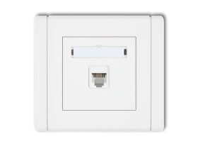 FLEXI Gniazdo telefoniczne 1xRJ11 4-stykowe beznarzędziowe biały FGT-1 KARLIK