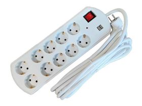 PRZEDL.Z WYL.10GN+2USB 1,5M UNISCHUKO