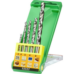 kwb 511900 Wood Twist Drill Bit set HSS-M2 Twin-Land&#xAE; groove 5-piece