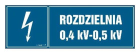 ZNAK - HI007 Rozdzielnia 0.4 kV-0.5 kV 45 x 15 cm FN - Folia samoprzylepna