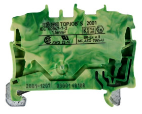 Złączka szynowa ochronna 1,5mm2 żółto-zielona 2001-1207 TOPJOBS