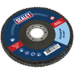 Sealey FD12560 Flap Disc Zirconium &#xD8;125mm &#xD8;22mm Bore 60Grit