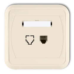 LIZA Gniazdo telefoniczne pojedyncze 1xRJ11, 4-stykowe beżowy 1GLT-1
