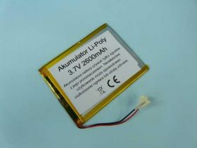 2600mAh 3,7V Li-PO 2-PIN 101x78x3 AKU.