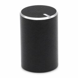 Gałka aluminiowa do potencjometru na oś 6mm - 10x15mm - czarna, srebrny znacznik - GCL10