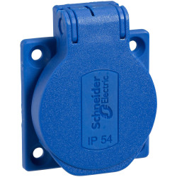 Schneider Electric PKS51B Socket flush-mount IP54 IK08 1pc blue