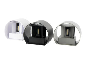 Kinkiet zewnętrzny LED aluminium 2x3W 4000K IP54 czarny CILINDER 3 lata gwar.