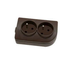 Rozgałęźnik do przedłużacza 2-gniazda z/u brązowy GN-20-3