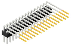 Pin header, 30 pole, pitch 2.54 mm, angled, black, SL415230S