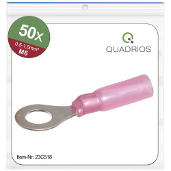 Quadrios 23C518 Ring Terminal Red Partially Insulated 50 Pcs. 1.5 mm&#xB2;