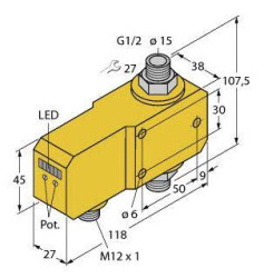 Turck Czujnik liniowy FCI-D15A4P-LIX-H1141 6870670 Zasilanie (zakres): 21.6 - 26.4 V/DC 1 szt.