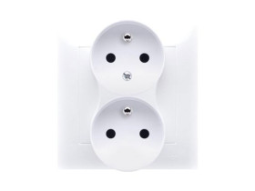 SIMON 54 Gniazdo podwójne z uziemieniem z ramką funkcja niezmienności faz zaciski śrubowe białe DGZ2T/11 KONTAKT SIMON