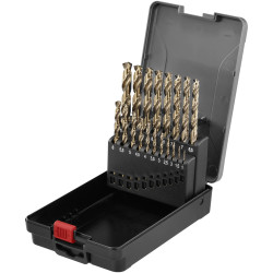 TOOLCRAFT TO-9913155 HSSE-Co 5 twist drill set 19pc 1-10mm metal cylinder