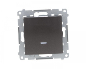 Simon 54 Łącznik jednobiegunowy z podświetleniem, szybkozłącza, antracyt DW1L.01/48