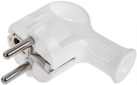Wtyczka kÄtowa z uchem z uziemieniem unischuko biaĹa WT-40