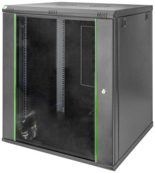 Wall enclosure, 16 U, (H x W x D) 789 x 600 x 600 mm, IP20, sheet steel, black, DN-19 16U-6/6-EC-SW