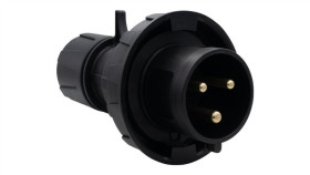 Wtyczka Przemysłowa - Przenośna 16A 3P 200V-250V /Fe/ Ip67 Czarna