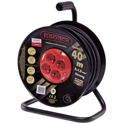 Przedłużacz bębnowy gumowy 40m z uziemieniem 4 gniazda