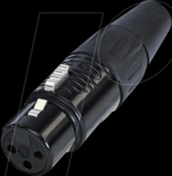 RC3F-B XLR cable socket 3-pin, black chrome housing
