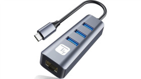 Karta Sieciowa Adapter Usb-C 3.1 Gigabit Rj45 Hub 3X Usb Idata Usb-Etgiga3ca