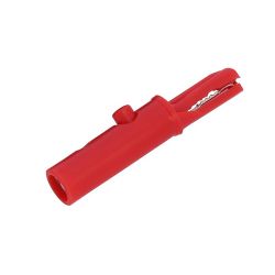 Krokodylek średni plastik z gn. banan. 4mm czerwony / KK1-RD