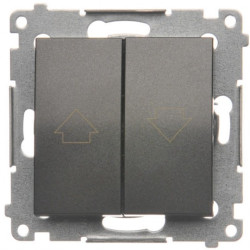 Przycisk odbijający żaluzjowy podwójny SIMON 54 (góra/dół) antracyt 10A Kontakt Simon DZP1.01/48