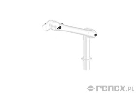 Ramię ALSIDENT 550mm do systemu CHEMICAL RESISTANT 75 montowane do blatu - białe połączenia