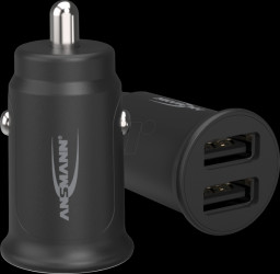 1000-0030 USB car charger CC212, 12 W, 5 V, 2400 mA, 2 ports, black