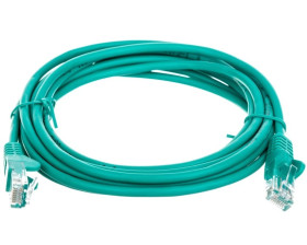 Kabel krosowy patchcord U/UTP kat.5e CCA zielony 3m 68368