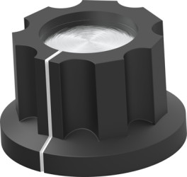 Button, cylindrical, Ø 19 mm, (H) 11.94 mm, black, for rotary switch, 5-1437624-0