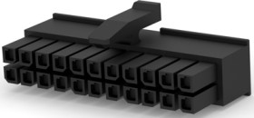 Socket header, 22 pole, pitch 3 mm, straight, black, 2-794617-2