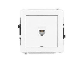 DECO Gniazdo telefoniczne 1xRJ11 4-stykowy beznarzędziowe bez p.opis. biały DGTBO-1 KARLIK