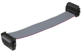 Ribbon cable, 0.5 m, female connector, 6 pole angled to female connector, 6 pole angled, AWG 30, 33152430500373