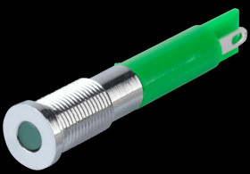 Q6F1CXXG12E Indicator LED, 12 V DC, 6 mm, FASTON, green/BrC