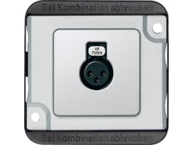 MERTEN WANDALOODPORNY Mechanizm z płytką centralną gniazda audio aluminium MTN460860 SCHNEIDER ELECTRIC