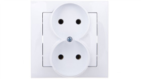 Impresja Gniazdo Podwójne B/U Białe Gp-2Y/00