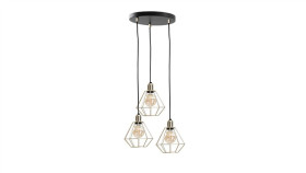 Lampa Wisząca Loftowa 3X E27 Como Gold