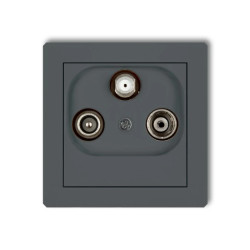 DECO Gniazdo antenowe RTV-SAT końcowe multimedialnego (Internet) grafitowy mat 28DGM