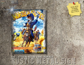 Rustic Amiga, Atari ST, PC DOS North &amp;amp; South Box Artwork Metal Sign [688]