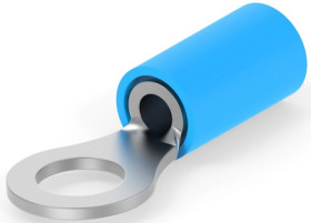 Insulated ring cable lug, 1.0-2.6 mm², AWG 16 to 14, 5.26 mm, M5, blue, 130090