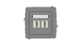 Deco Gniazdo Podwójne 2Xusb-Aa 3.0 Szary Mat 27Dgusb-6