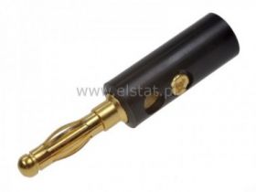 Wtyk banan skręcany czarny złoty