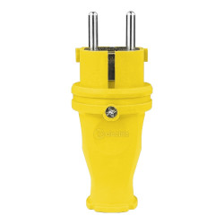 Wtyczka gumowa prosta 16A 230V żółta Schuko 3101-301-0700