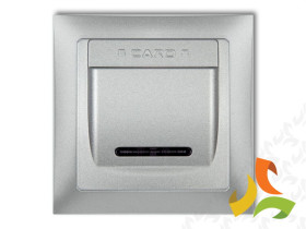 DECO Wyłącznik hotelowy z ramka uniwersalną pojedynczą z tworzywa DECO Soft srebrny metalik 7DSHSO-1 KARLIK