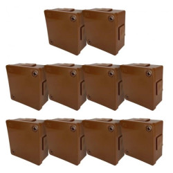 Puszka hermetyczna natynkowa 86x86x40mm 4-wlotowa, z dławikami gumowymi, IP55 zamknięcie na wkręty, brązowa EDO