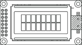 LCD-008N002A1-YGH-JT 8 x 2 Character LCD