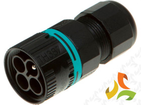 Złączka hermetyczna wtyk mini 4-torowy przewód okrągły D7-12mm IP68 THB.387.A4A TECHNO LUMIQON