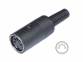 Złącze DIN 5-pin żeńskie na kabel, typ 545