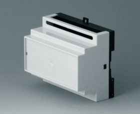 PPO/PC DIN rail enclosure, (L x W x H) 82.4 x 99.2 x 86 mm, light gray/black, B6504117