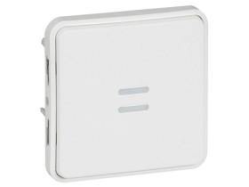 PLEXO55 Wyłącznik zwierny przycisk podświetlany antybakteryjny 6A biały 070732 LEGRAND